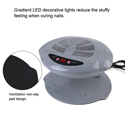 Air Nail Dryer, 2 in 1 Hot and Cold Air Nail Fan Blow Dryer for Regular Nail Polish, Automatic Sensor Manicure Drying Nail Dryer for Home and Salon Use, Grey