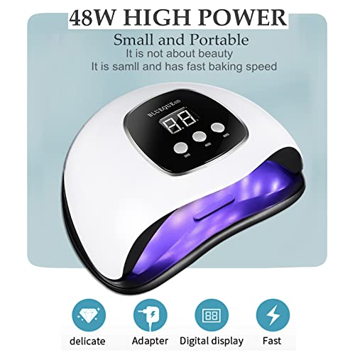 BIGBEAR UV Light for Nails,UV LED Nail Lamp for Gel Polish, Fast Nail Dryer - color: With Kit (White)