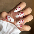 Medium Almond Press on Nails Red Halloween False Nails 24Pcs - color: Style 4