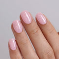 SHANGMENG Press on Nails, Square Short Pink Glitter Fake Nails, Soft Gel - color: Pink Sugar Cube