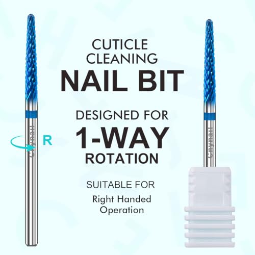 3/32" 2PCS Small Umbrella L Carbide Cuticle Cleaner Bit for Nail Cleaning - color: 014 Blue, size: M