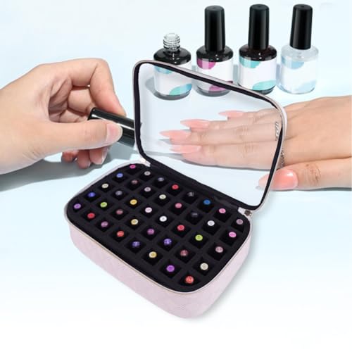 2 Pcs Small Clear Nail Polish Organizer Holds 80 Bottles Nail,Pink - color: Pink-Clear-2 pcs