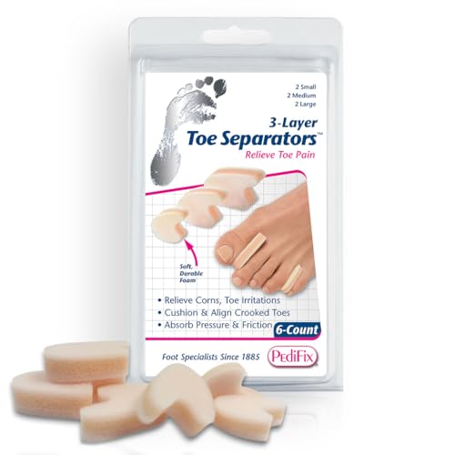 Pedifix 3-layer Toe Separators, 6-Count - size: 6 Piece Assortment