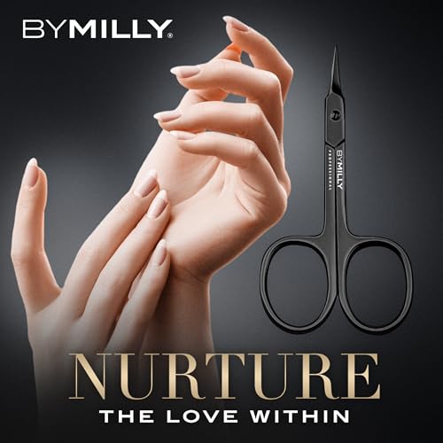 Cuticle Scissors, Curved Blades, Titanium Black, High Carbon Stainless Steel, Hand Sharpened (Arrow Head, Titanium Black) - color: Titanium Black