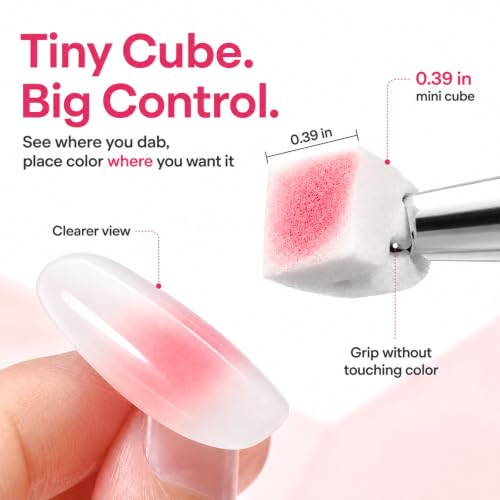 Beetles 150Pcs Nail Sponges for Ombre, White Sponge with Grabbing Pen Tool - color: A-White-150
