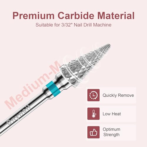 3/32" Clean Umbrella Carbide Cuticle Cleaner Bit for Nail Prep, 2-Pack - color: 031 Silver, size: M