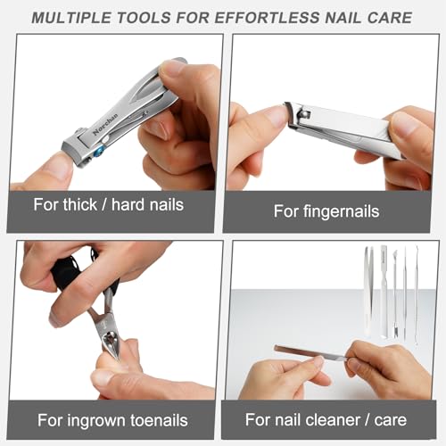 Heavy Duty Toenail Clipper Set for Seniors with Case