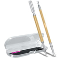 2PCS Champagne Gold Cuticle Pusher Tool and Scraper Nail Pusher - color: Champagne Gold