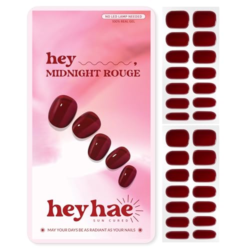 Heyhae Semi Cured Gel Nail Strips - Hey, Midnight Rouge - color: Hey, Midnight Rouge