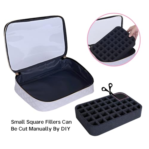 2 Pcs Small Clear Nail Polish Organizer Holds 80 Bottles Nail,Grey - color: Grey-Clear-2 pcs