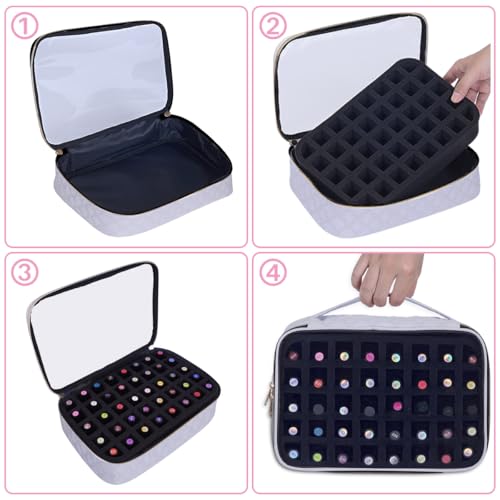 2 Pcs Small Clear Nail Polish Organizer Holds 80 Bottles Nail,Grey - color: Grey-Clear-2 pcs