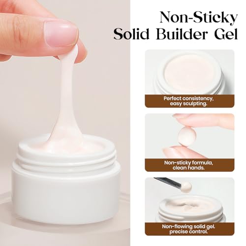 MIZHSE Solid Builder Gel, Milky White Sculpting Gel for 3D Nail Art - color: 15g Milky White