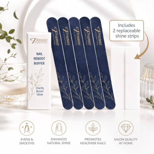 Premier Dead Sea Nail Files and Buffers Kit, 6 Double-Sided Files 120/180