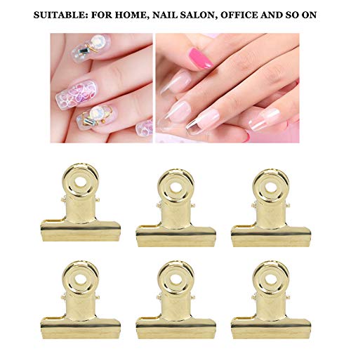 12 PCS Nail Clip, Curve C Nail Extension Clips, File Clip or Nail Pinching Clips, Multi-function Nail Art Accessories for Nail Acrylic Extension and Fixation(golden)