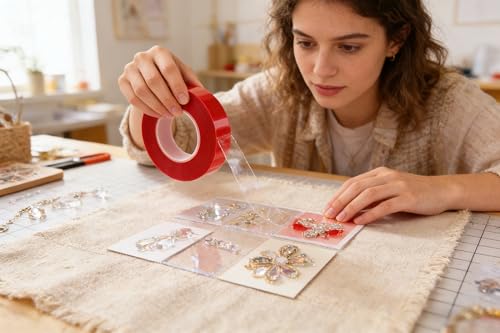 Mounting Tape, Transparent Double Sided Adhesive Roll for Crafts