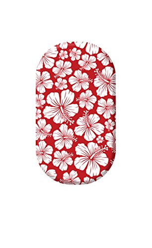 Minx Nails, Island Hopping,Red White Flowers Nail Wrap - color: Island Hopping