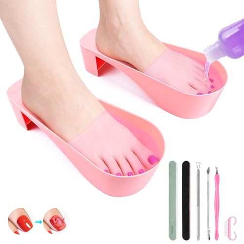 Toe Nail Soaking Bowl for Remover: Soak Off Gel Polish Nail Remover Kit - color: Pink