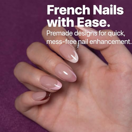 SXC Cosmetics French Tip Press On Nails - Skin Tone Nude and Color Series, Short Almond X-Pro Tips - color: Skin Tone - S Almond