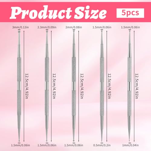 cobee 5 Pcs Nail Dotting Tool, Double-ended Nail Art Tools with Box