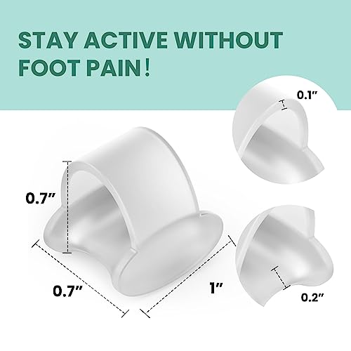 Welnove Gel Toe Separator, 12 Pack Pinky Toe Spacers, Aloe Vera Extract Infused Silicone Little Toe Spacers, Bunion Corrector, Bunion Cushions Pads for Preventing Rubbing & Relieve Pressure - color: Clear-Aloe Vera