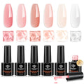 modelones Builder Nail Set, Base Colors 8-in-One Jelly Nude,6 Colors - color: Builder Crimson Blush Translucent