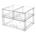 Vtopmart Clear Stackable Storage Drawers, 3 Pack Wide Organizer Set - style: 1 Wide+2 Small