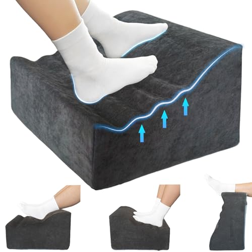 Under Desk Foot Rest, Adjustable Height Foot Stool for Office - color: Dark Gray