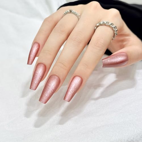Red Cat Eyes Press On Nails,12 Sizes - 24 Pcs Soft Gel Medium Coffin Fake Nails Kit with Nail Glue, Natural Reusable Stick On False Nails for Women and Girls (Skycloud Red Nails) SK0980 - color: SK0980-Red