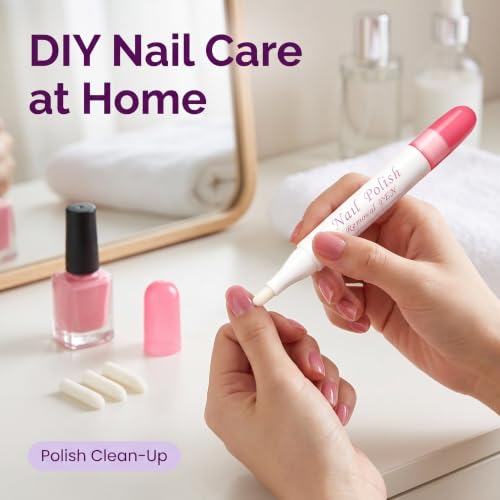 Nail Polish Corrector Pen with 3 Replaceable Tips, Professional Manicure Cleanup Tool for Quick Nail Art Mistakes