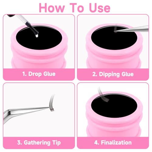 G2PLUS Glue Rings for Eyelash Extensions, 100pcs Disposable Lash Rings for Pigment, Baby Pink Eyelash Glue Holder, Makeup Plastic Glue Cup for Nail Art and Tattoo - color: Pink-M
