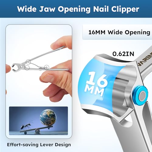 Nail Clippers for Seniors, Heavy Duty Ingrown Toenail Clippers - size: Wide Jaw 5pcs