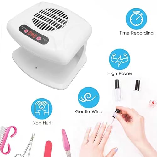 Nail Dryer for Regular Polish 300W 2 in 1 Nail Drying Fan with Auto Sensor Hot and Cold Air Professional Nail Dryer for Manicure Salon and Daily Home Use (White) - color: White