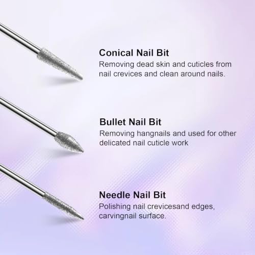 3/32'' Nail Drill Bits Set Diamond Bits and Sanding Band for Acrylic 2 Sets - color: 2 Sets Diamond and Sanding Band