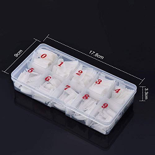 Beuniar Acrylic Nail Tips Clear 500Pcs French Artificial False Tip for Manicure Nails Art Salons & Home DIY - color: Clear