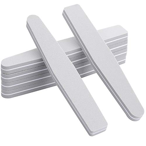 20Pcs Nail Buffer Block Sponge Washable Double Sided 100/180 Sanding Buffing Files (Gray) - color: Gray