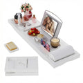 Foldable Bathtub Tray Caddy with Soap Dish Adjustable 29.5-43''White - color: White