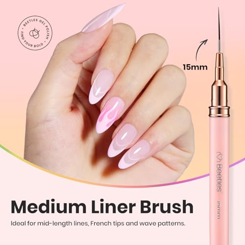 Beetles Nail Art Pens, 5pcs Nail Art Brushes Liner Brushes for Nails - color: A-Pink-5
