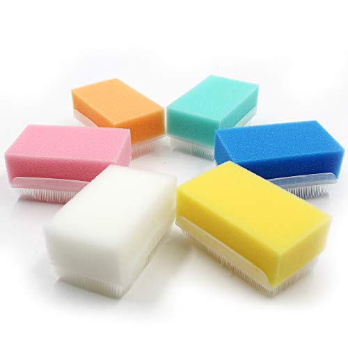 Wellgler's Autism Sensory Brush for Therapy,Surgical Scrub Brush,Bbaby Sponge for Bathing, Cradle Cap Brush (6Pack) - size: 6 Count (Pack of 1)