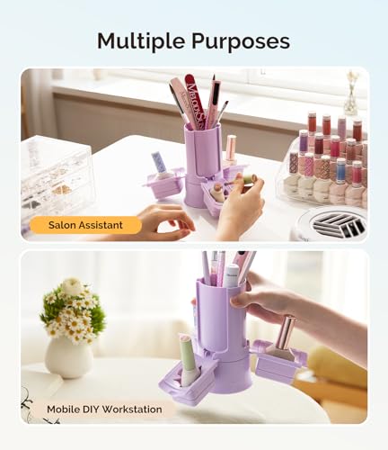 MelodySusie Nail Polish Bottle Holder and Nail Art Tools Organizer Purple - color: Purple