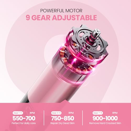 2-in-1 Electric Callus Remover for Feet Professional Pedicure Manicure Tool - color: Pink 9 Speed