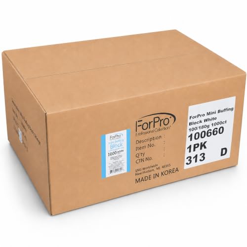 ForPro Mini Buffing Block, 1000-Count, 100/180 Grit, White - color: White