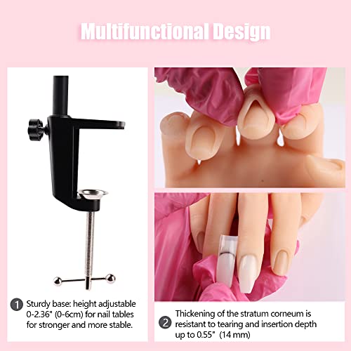 Nail Pratice Training Hand for Acrylic Nails with Stand Bracket,Soft Silicone Maniquin Hand, Flexible Bendable Nail Practice Fake Hand for Nails Art Practice Tool - color: 1#, size: Right Hand