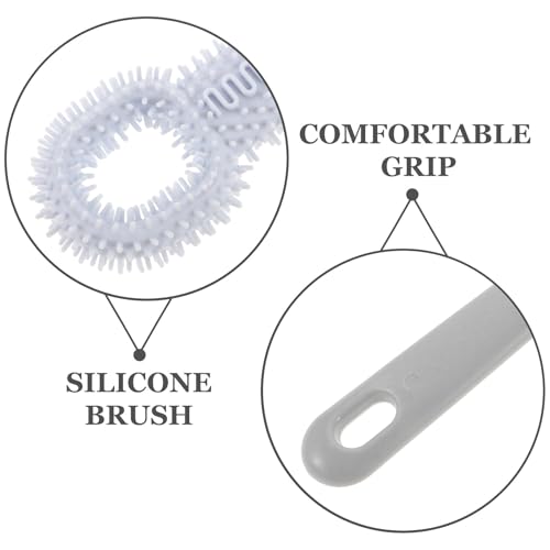 Foot Brush Soft Toe Cleaner Light Blue with Long Handle