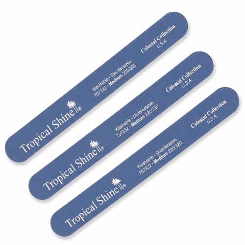 File Medium Fine - 220-320 Blue by Tropical Shine for Women - 1 Pc File (Pack of 3) - size: Regular (Pack of 3)