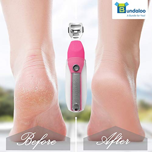 Callus Shaver Rasp for Feet - 2-in-1 Foot Spa Tool for Cracked Rough Heels - Dry Skin Remover - Stainless Steel, Rust-Resistant - Professional Pedicure Tool With 5 Refill Blades