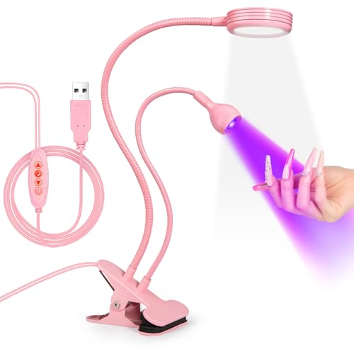 AORAEM UV LED Nail Lamp, Double-Headed Flash Cure Nail Lamp for Gel Nails - color: Pink