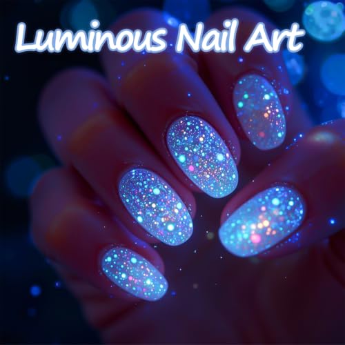 Halloween Glow in the Dark Glitter Nail Art Sequins 3D Luminous Nail Flakes