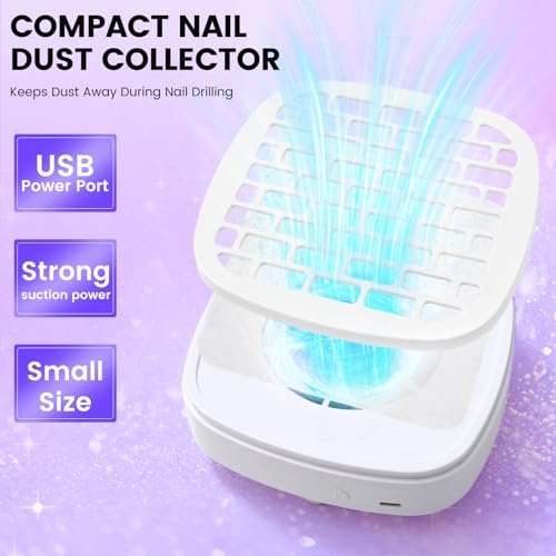 Nail Drill with Mini Dust Collector & Storage Bag, Electric Manicure Sets - color: Silver