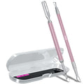 2PCS Lilac Cuticle Pusher Tool and Scraper Nail Pusher - color: Lilac