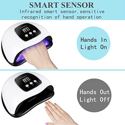 BIGBEAR UV Light for Nails,UV LED Nail Lamp for Gel Polish, Fast Nail Dryer - color: With Kit (White)
